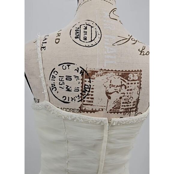 Cache Vintage Beaded Fairy Whimsical Prom Wedding dress Ivory Size 4 ren Faire - Picture 5 of 16